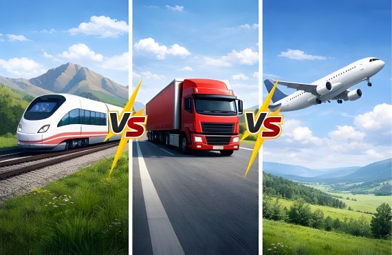 rail vs road vs air wich transport mode is best - City Care logistics